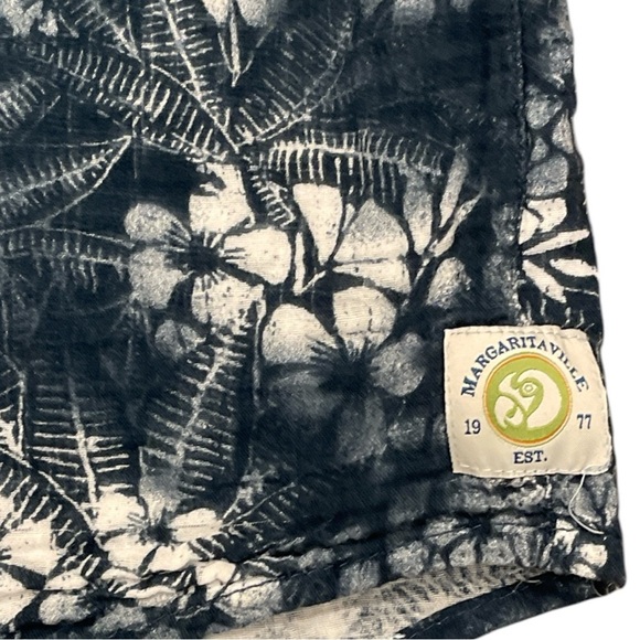 MARGARITAVILLE XXL blue/white botanical print button up soft Hawaiian shirt - Picture 2 of 5